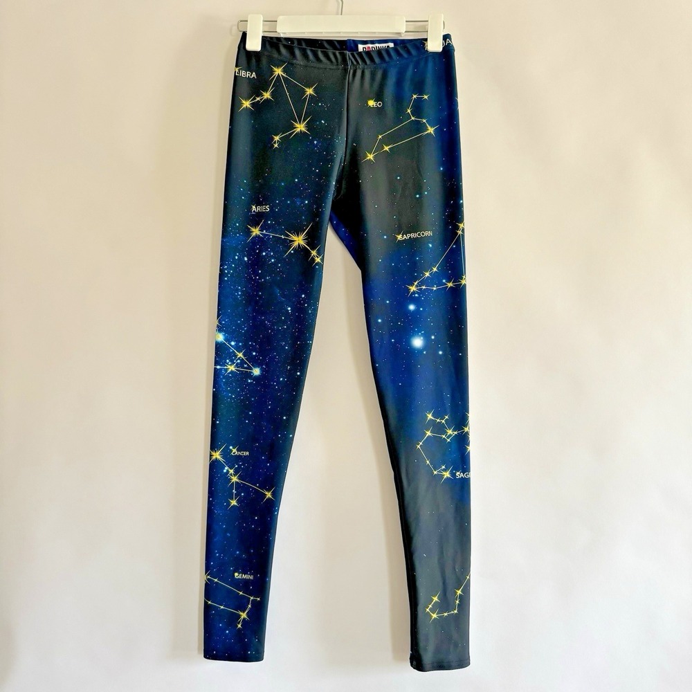 BADINKA Colorful BADINKA Zodiac Leggings L Rave EDM Festival Celestial Stars